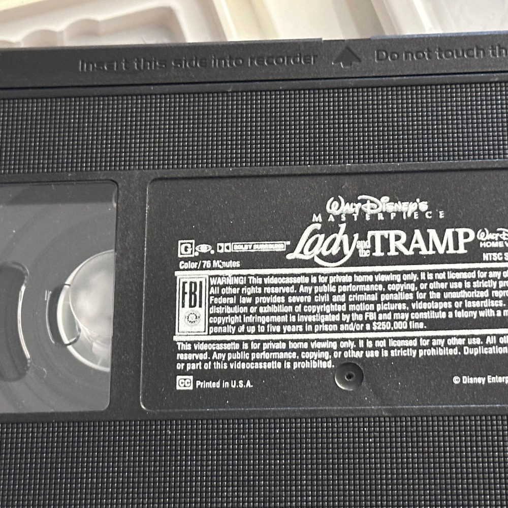 Lady And The Tramp VHS Walt Disney Masterpiece Collection 1998 Clamshell 14673 - Picture 5 of 8